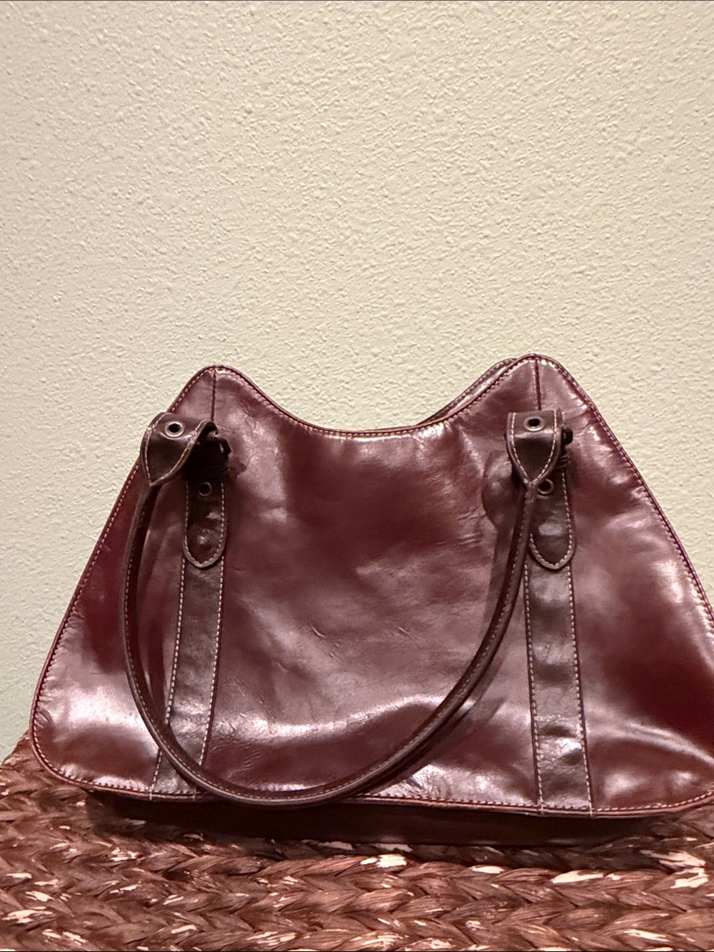 Anne Klein Deep brown Leather Shoulder Bag
